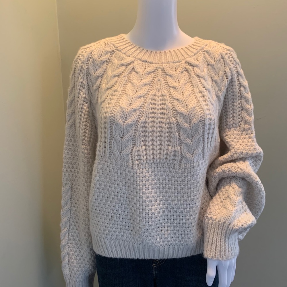NWT TOPSHOP KNITTED CABLE CROP JUMPER Sweater L/12